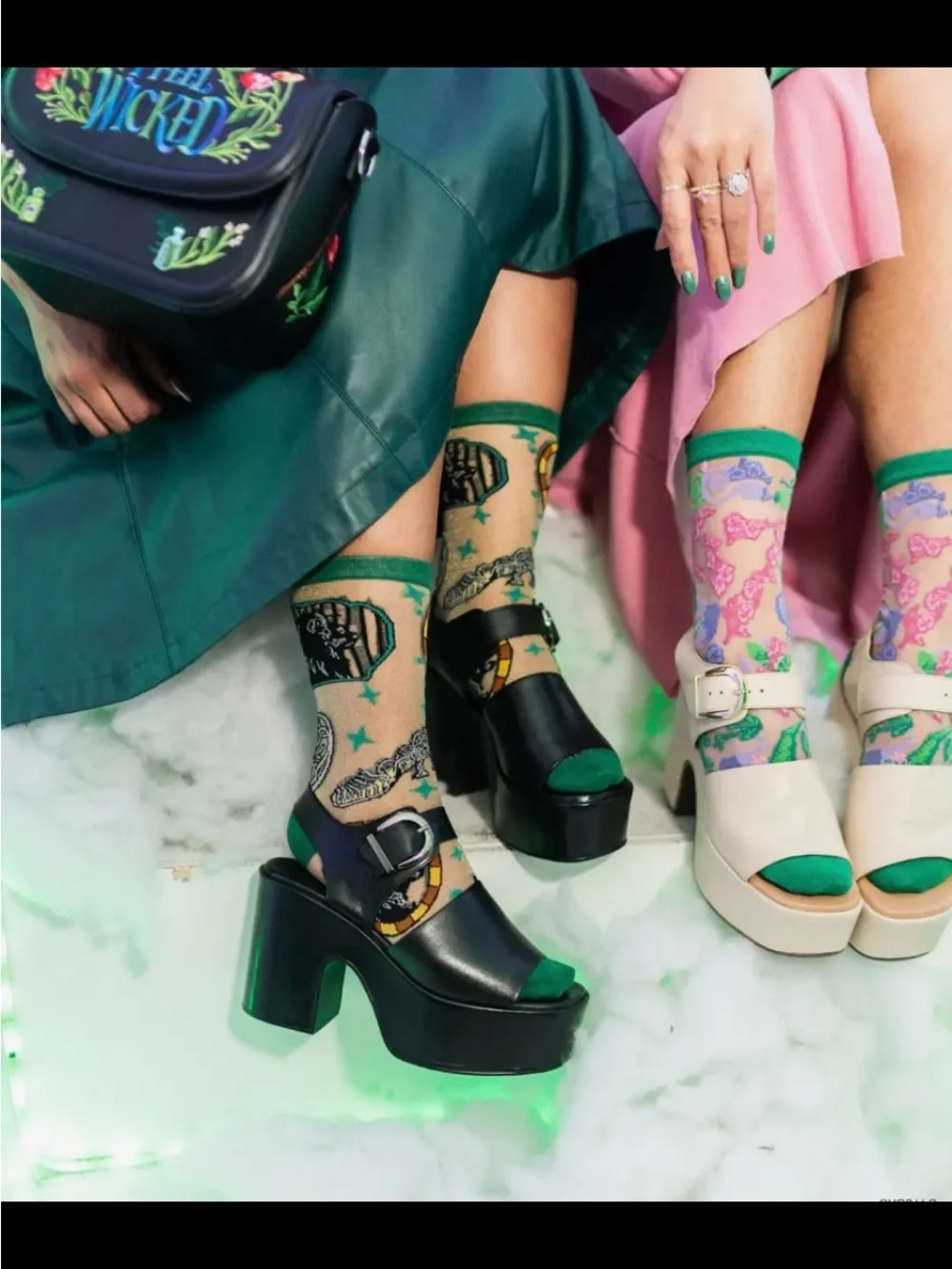 Sock Candy Wicked All Roads Lead to OZ.Shimmer Crew Socks.  Price Firm.